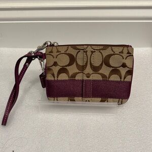 Coach Brown and Purple Wristlet